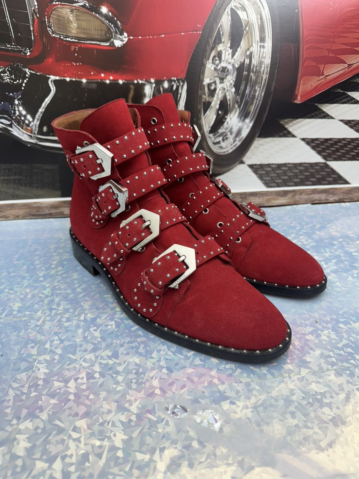 Givenchy GIVENCHY Women’s Boots – Red Leather Ankle Boots Size US 10 / IT 40 - 3 Thumbnail