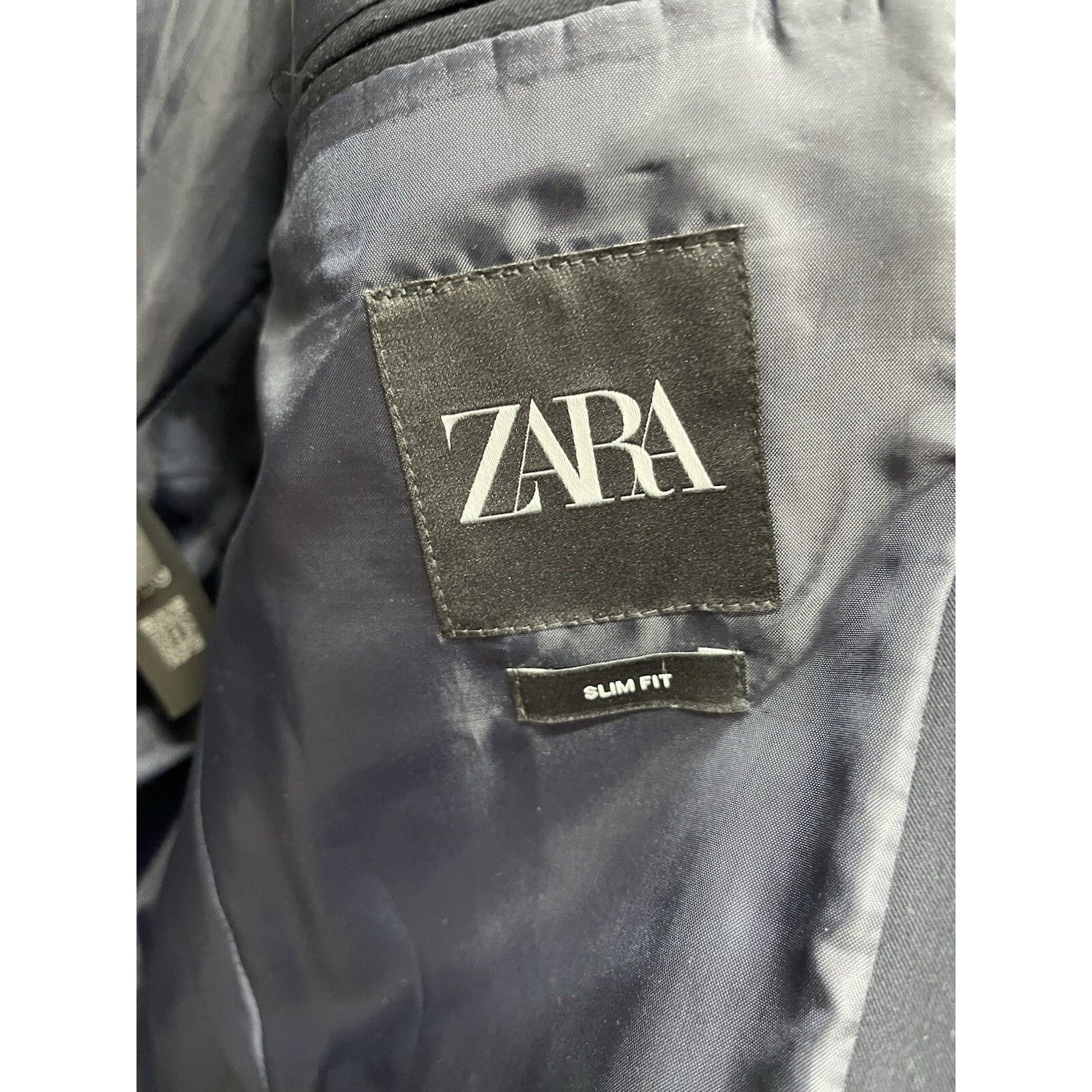 Zara Zara Blazer Mens size 42 comfort slim Fit jacket Navy Blue P Size 42R - 5 Thumbnail