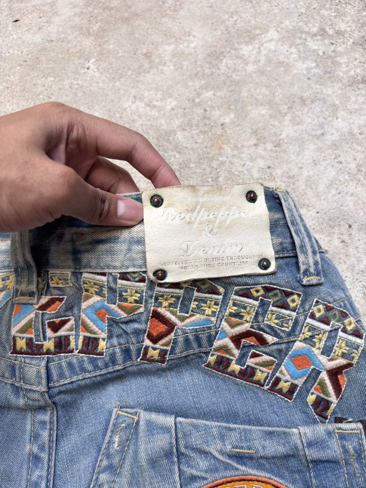 Le Grande Bleu (L.G.B.) RED PEPPER Indian Boot Cut Flared Jeans Denim Size 33 Size US 33 - 8 Thumbnail