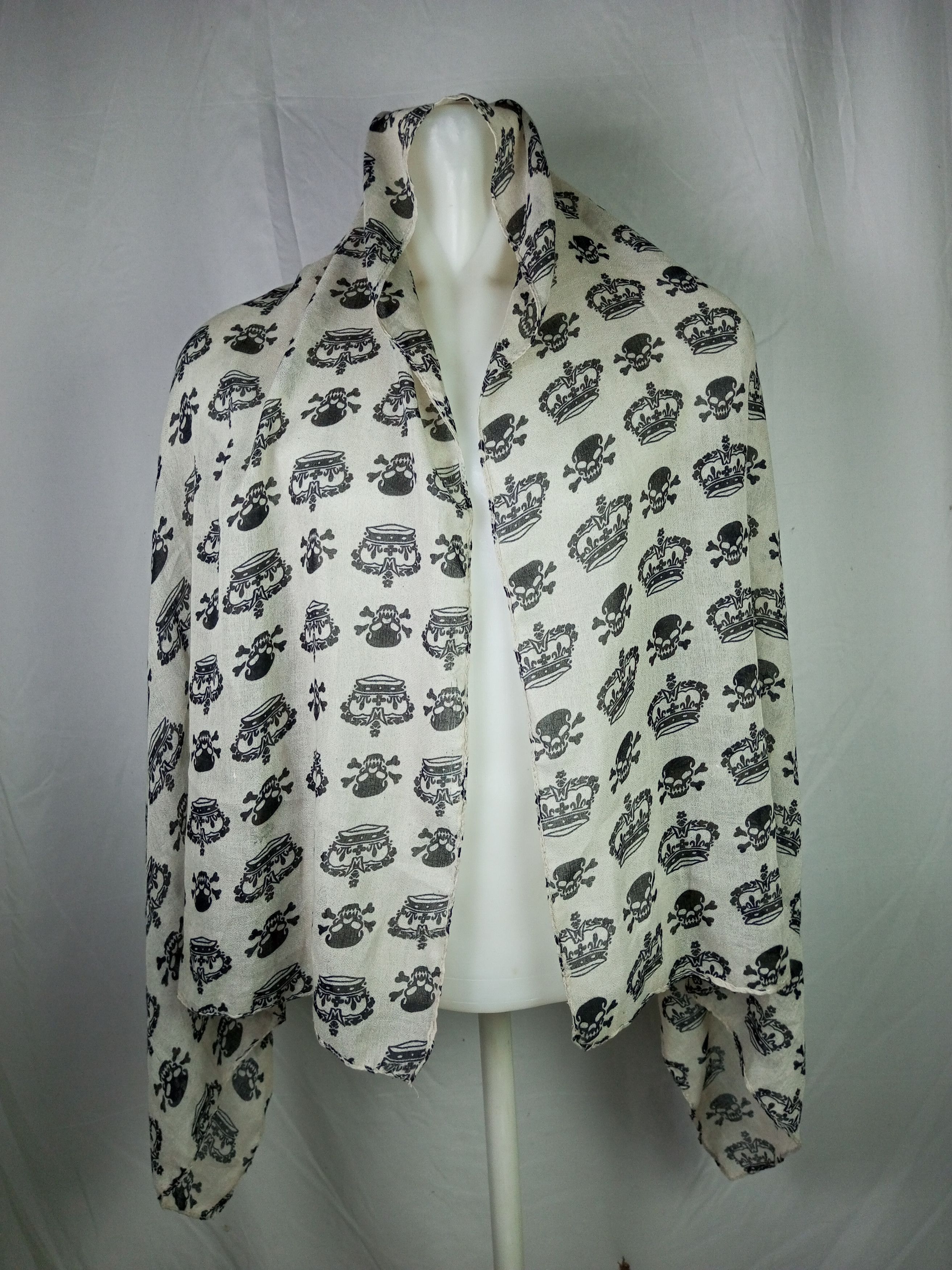 Skulls & Crown Scarf Muffler Inspired By Alexander McQueen