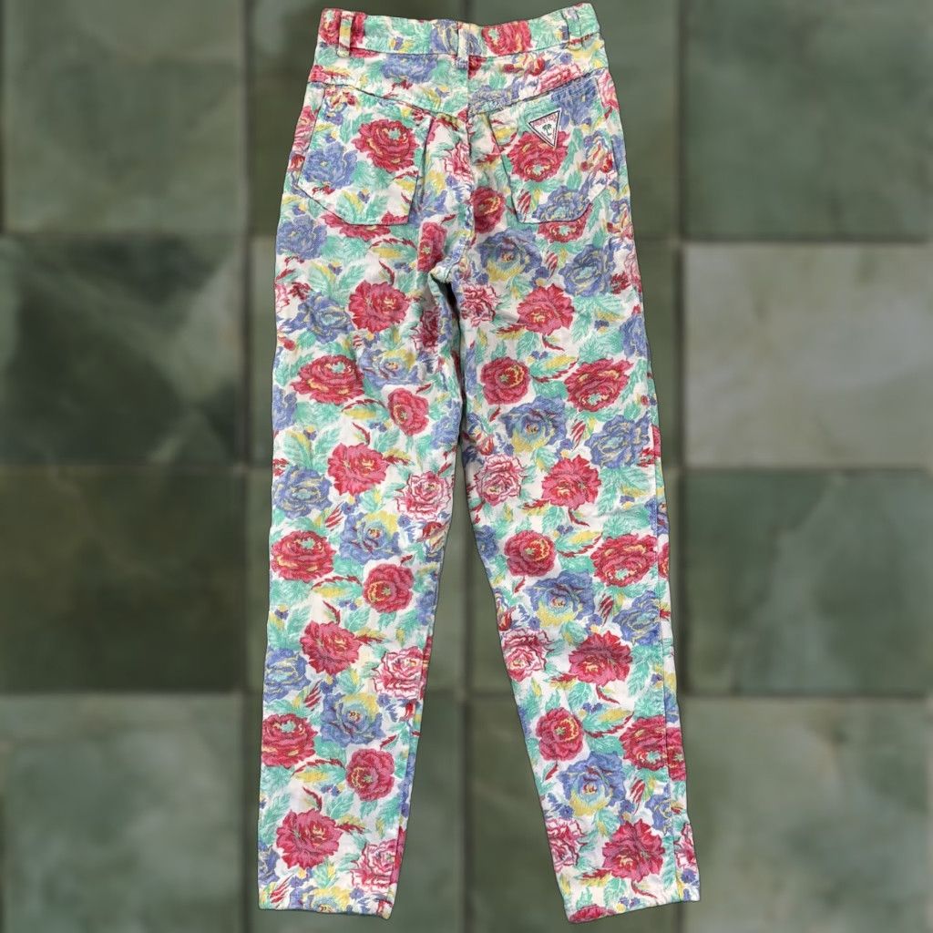 Vintage VINTAGE Palmettos Jeans Juniors 7 High Waisted Floral Pastel 80s Straight Casual Womens Boys Girls Mens Size 28" / US 6 / IT 42 - 1 Thumbnail
