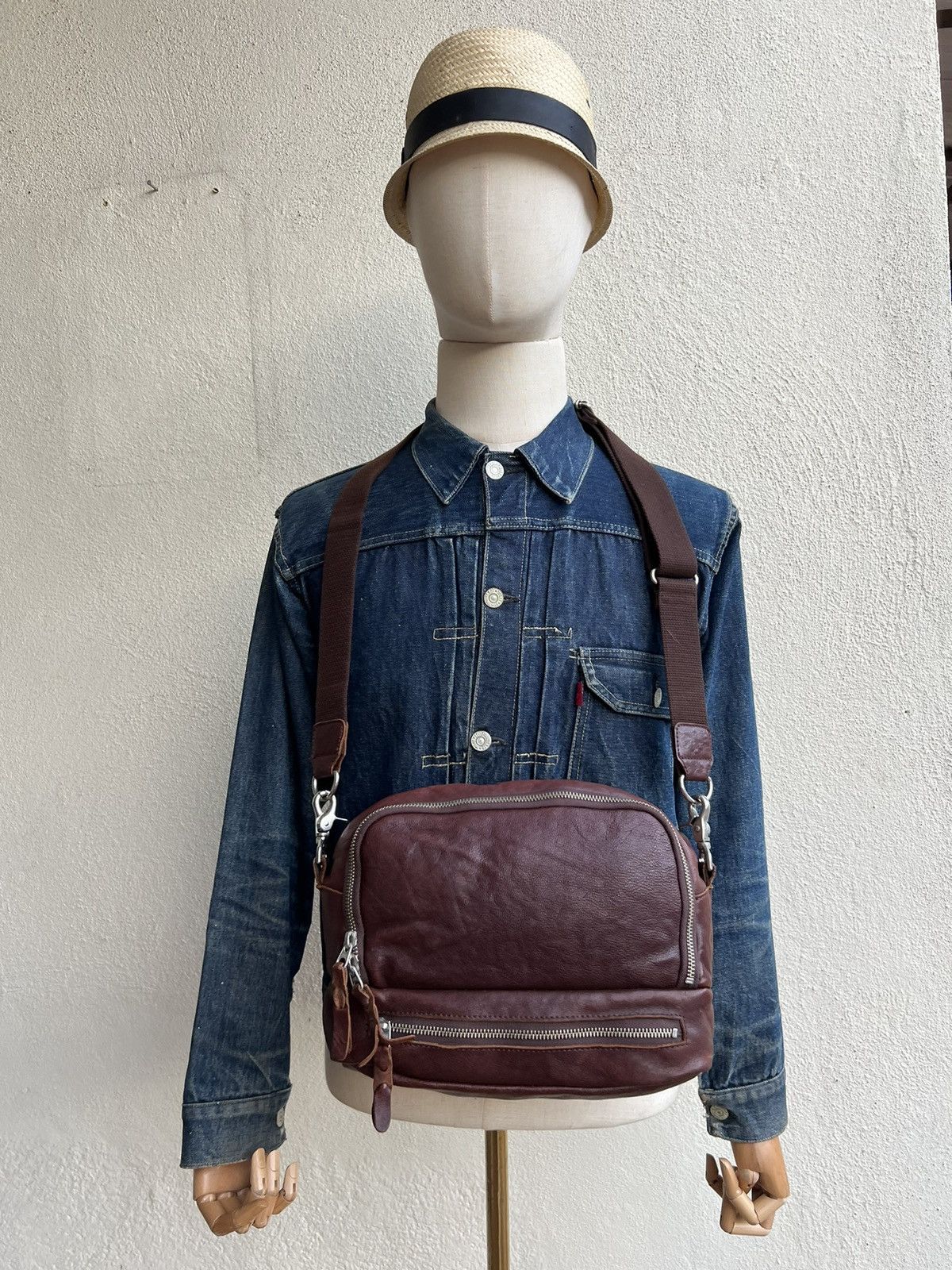 Japanese Brand Vintage Butler Verner Sails Patina Leather Bag 2 Compartment Size ONE SIZE - 5 Thumbnail