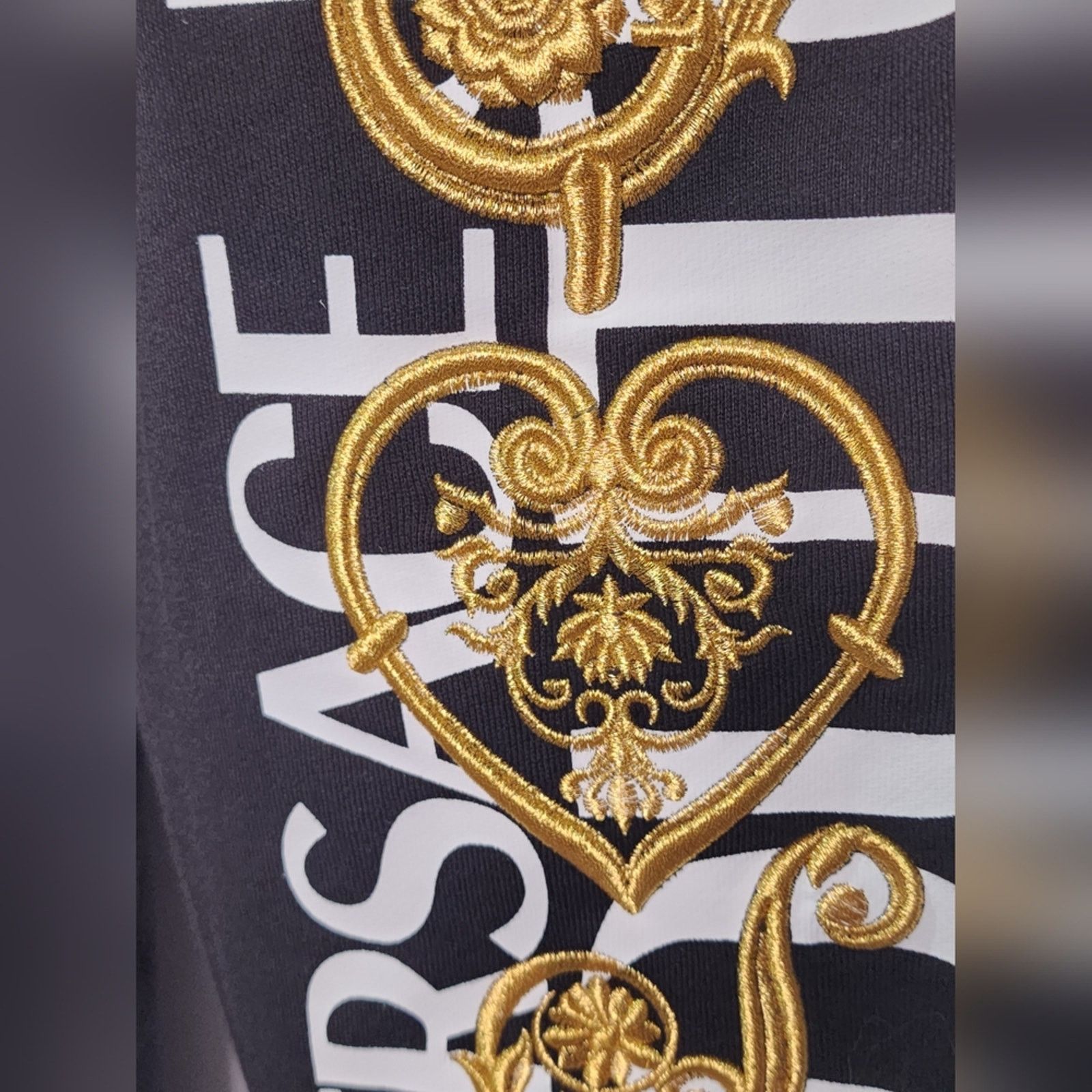 Versace Versace Black Track Pants with Gold Embroidery Logo New XL Size 34" / US 12 / IT 48 - 4 Thumbnail