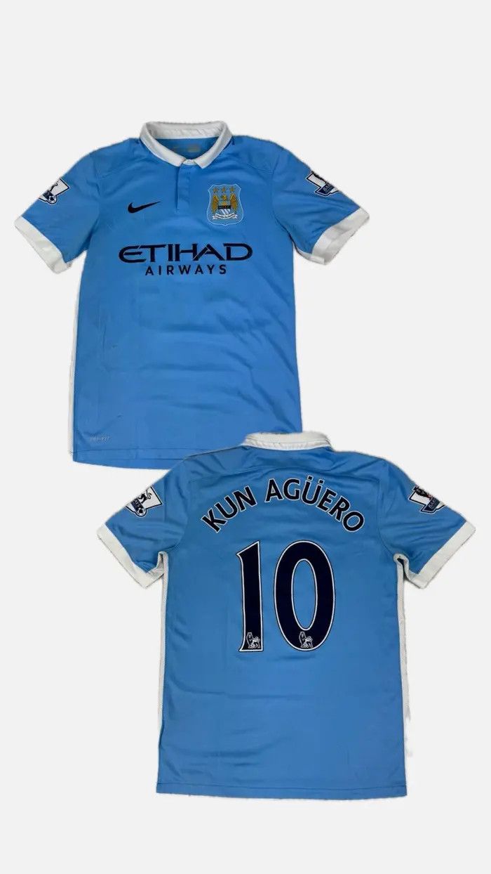 Nike Nike Manchester City 2015 2016 Kun Aguero #10 Home Jersey Size US S / EU 44-46 / 1 - 1 Thumbnail