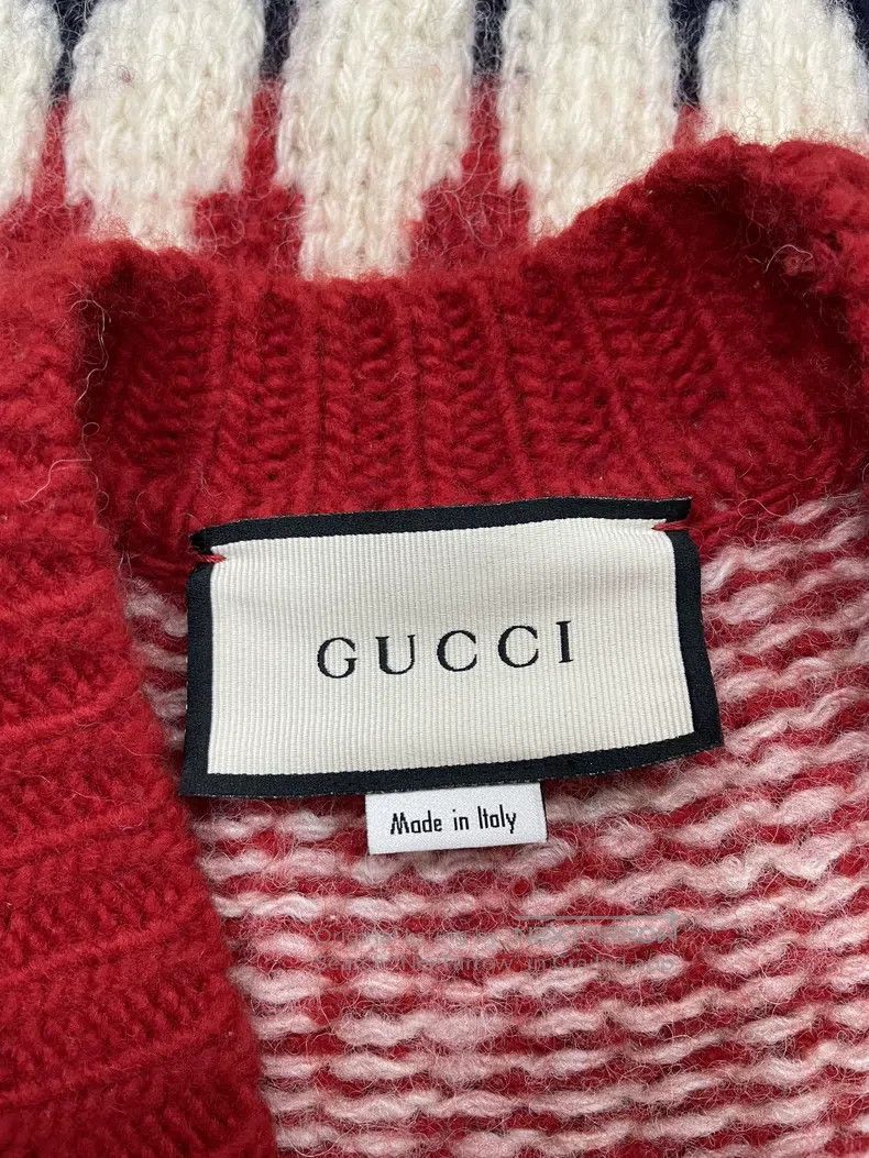 Gucci Gucci Red printed wool cardigan coat Size M / US 6-8 / IT 42-44 - 4 Thumbnail