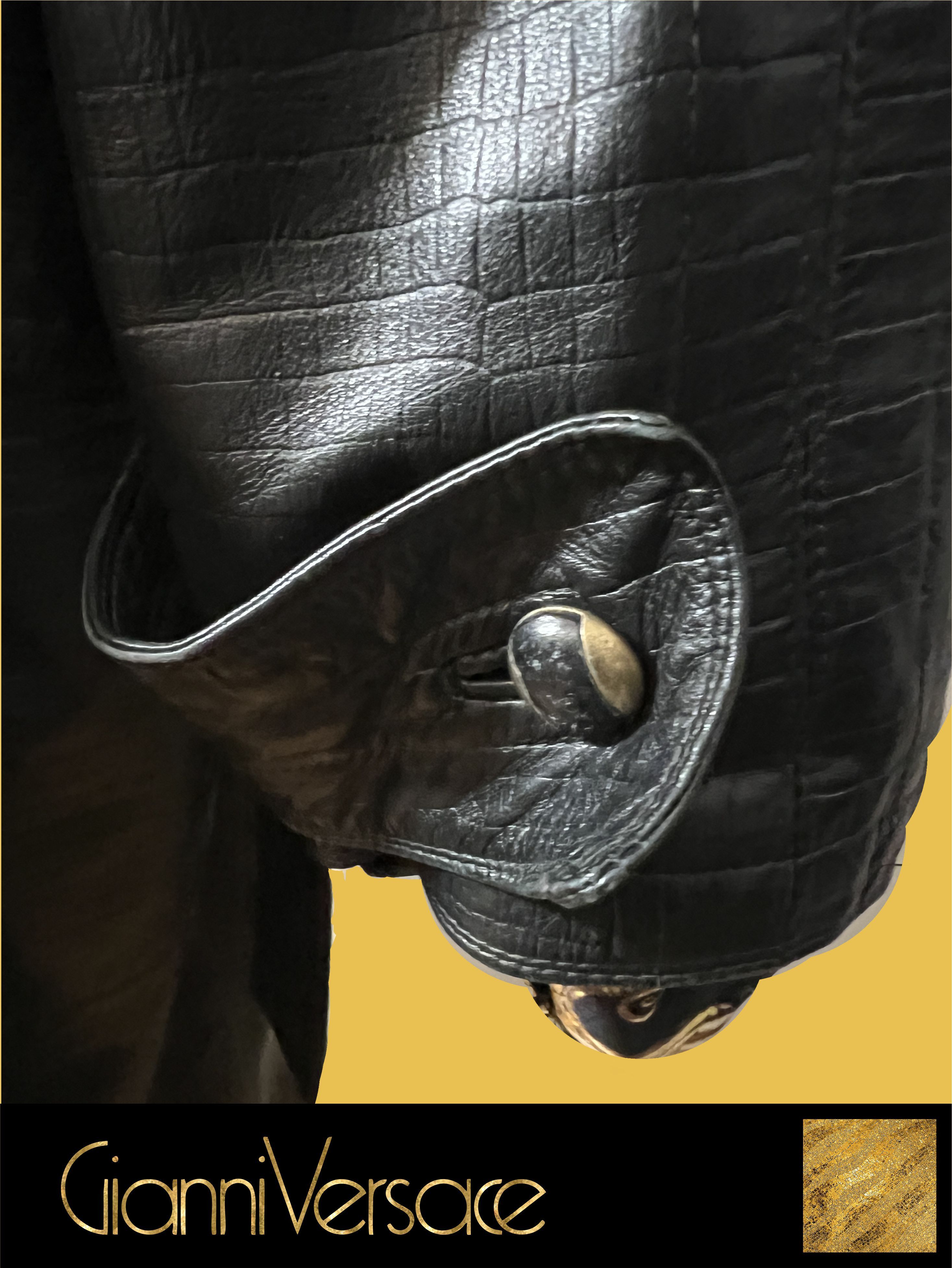 Versace Beautiful Vintage Leather Coat by Versace Size US XL / EU 56 / 4 - 10 Thumbnail