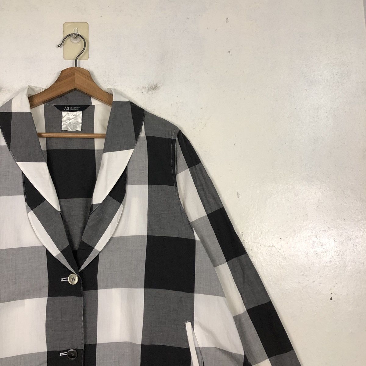 Yohji Yamamoto 📌Oversized Jacket Button Atsuro Tayama Tartan Design Size US M / EU 48-50 / 2 - 8 Thumbnail