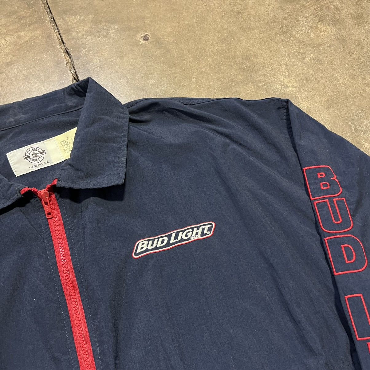 Vintage Vintage Bud Light Windbreaker Jacket Zip Up Promo Beer 90s Size US XL / EU 56 / 4 - 4 Thumbnail