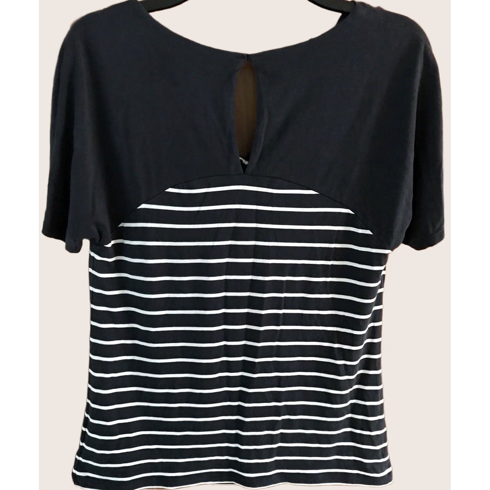 Vintage Crew Clothing Top UK 10 Blue & White Striped Short Sleeve Womens Ladies - Verified Sold Size L / US 10 / IT 46 - 1 Thumbnail