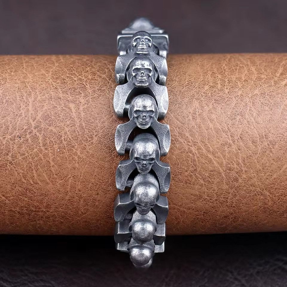 Vintage Trendy Domineering Skull Bracelet Size ONE SIZE - 4 Thumbnail