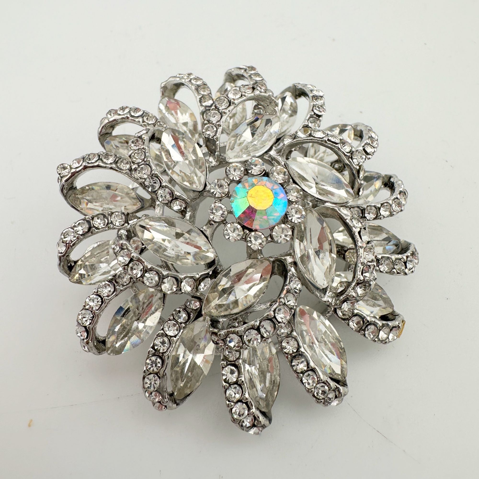 Other Beautiful Rhinestone Floral Swirl Brooch Size ONE SIZE - 5 Thumbnail