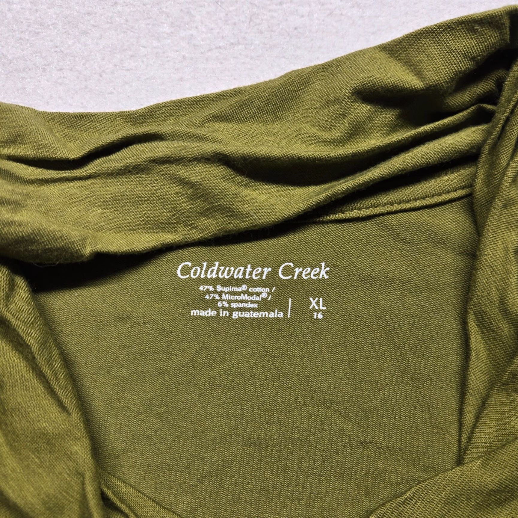 Coldwater Creek Coldwater Creek Shirt Solid Green Long Sleeve V-Neck Lightweight Pullover XL Women’s Size XL / US 12-14 / IT 48-50 - 2 Thumbnail