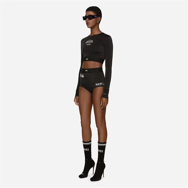 Dolce & Gabbana o1g2r1mq1024 Long Sleeved Stretch Jersey Top in Black Size M / US 6-8 / IT 42-44 - 3 Thumbnail