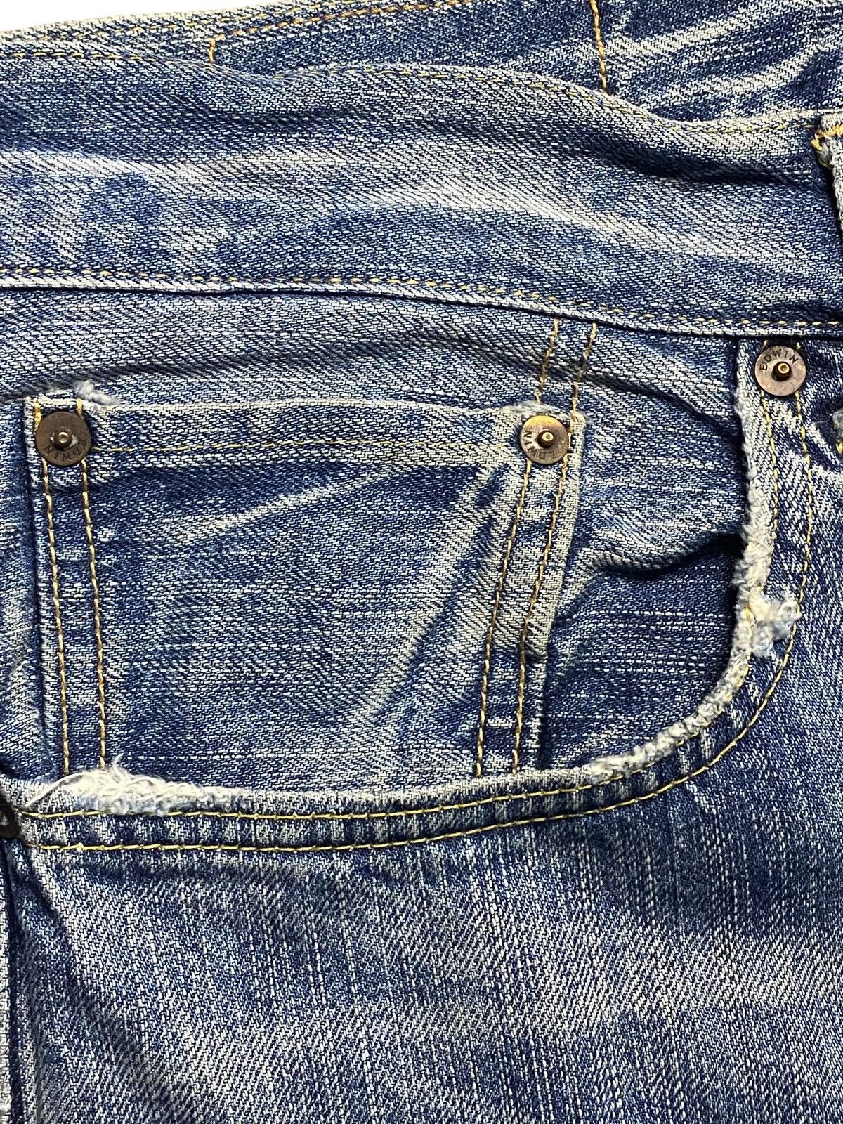 Edwin Vintage Edwin 505 Selvedge Mud Wash Distressed Baggy Jeans Size US 39 - 10 Thumbnail