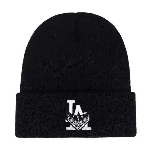 Other Hip Hop LA Letter Embroidered Knitted Beanie Hats Size ONE SIZE - 3 Thumbnail