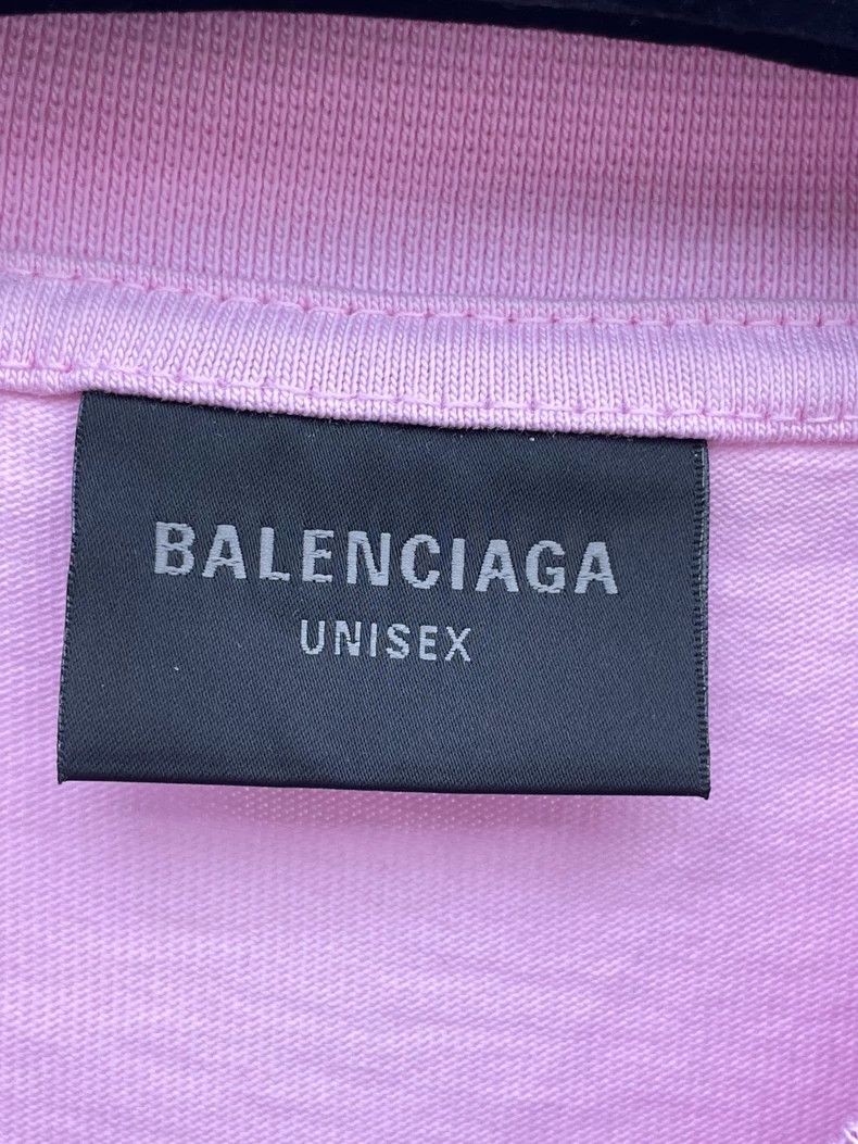 Balenciaga Balenciaga Pink Destroyed Short Sleeve T-Shirt Size L / US 10 / IT 46 - 7 Thumbnail