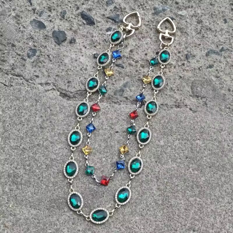 Jewelry retro style agate colourful pants chain Size ONE SIZE - 2 Thumbnail