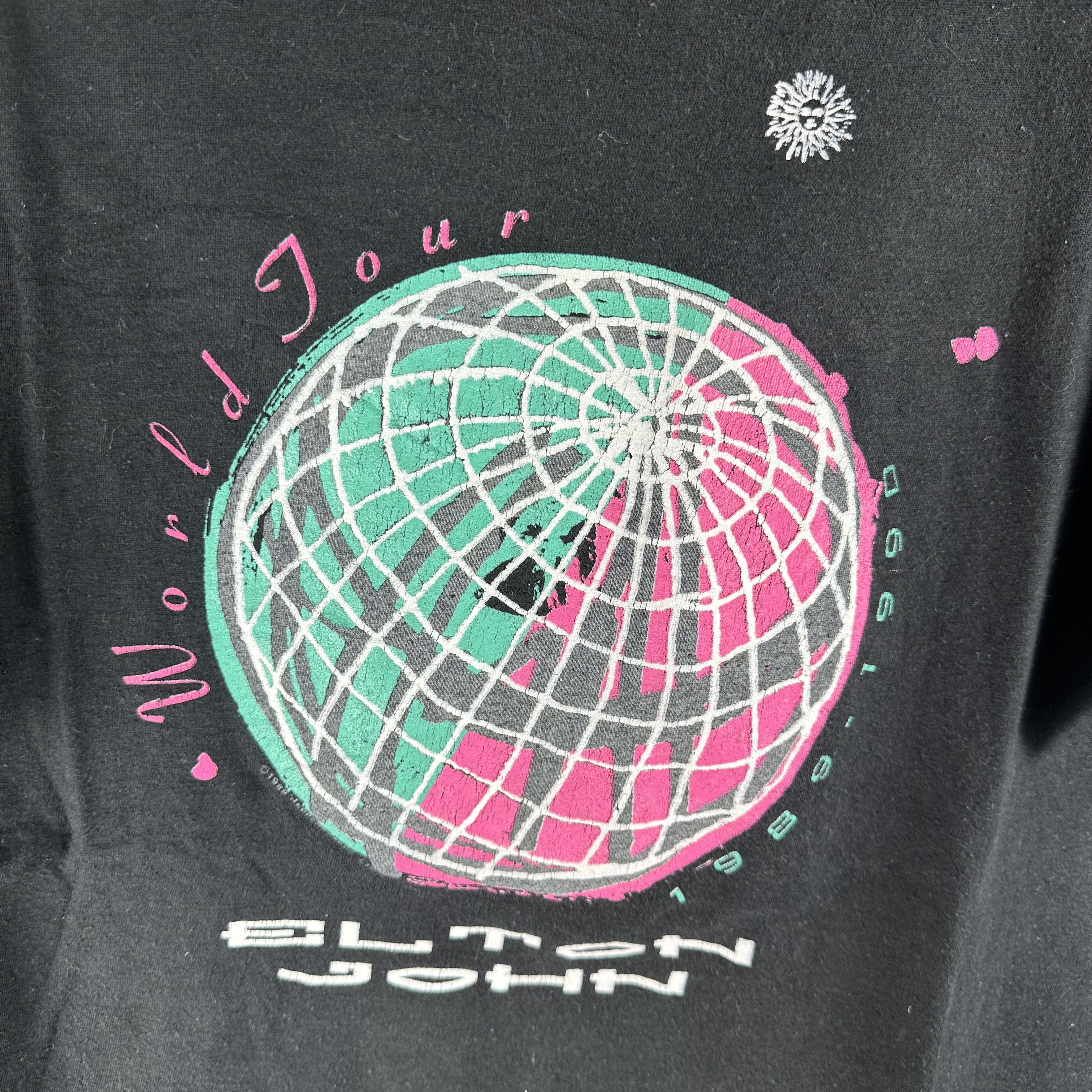 Vintage Vintage 1989-90 Elton John World Tour Concert T-Shirt Size US L / EU 52-54 / 3 - 2 Thumbnail