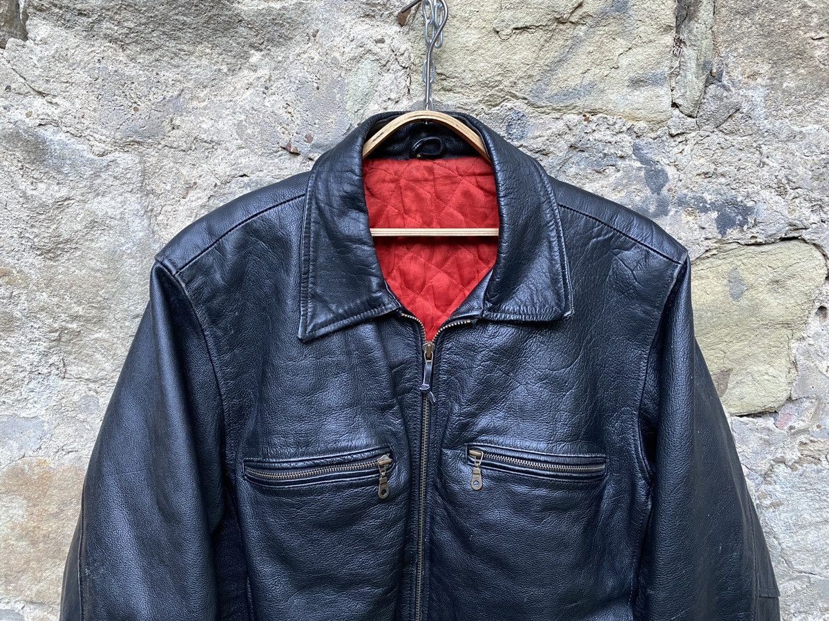 Vintage Vintage 80s Oversized Motorcycle Bomber Leather Jacket Size US L / EU 52-54 / 3 - 2 Thumbnail