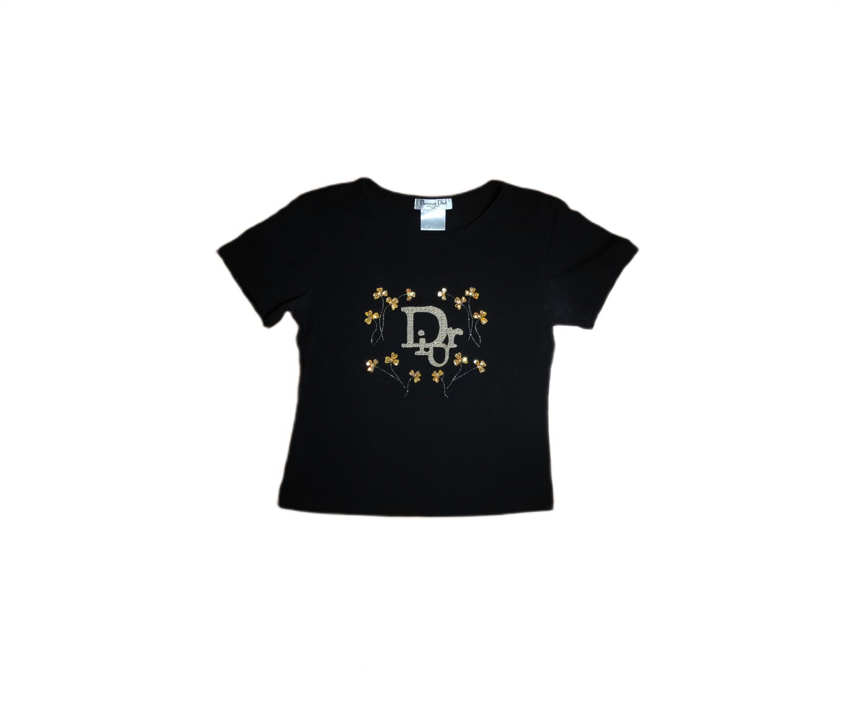**Vintage 2000s Christian Dior Flower Logo T-Shirt**