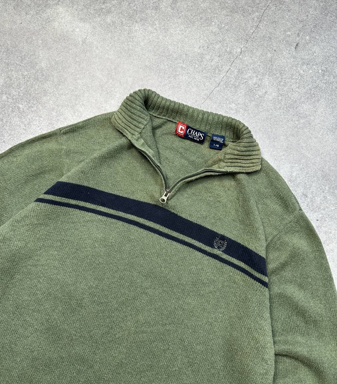 Chaps Ralph Lauren Vintage Chaps Ralph Lauren Cotton Knit Sweater 1/4Zip Size L Size US L / EU 52-54 / 3 - 2 Thumbnail