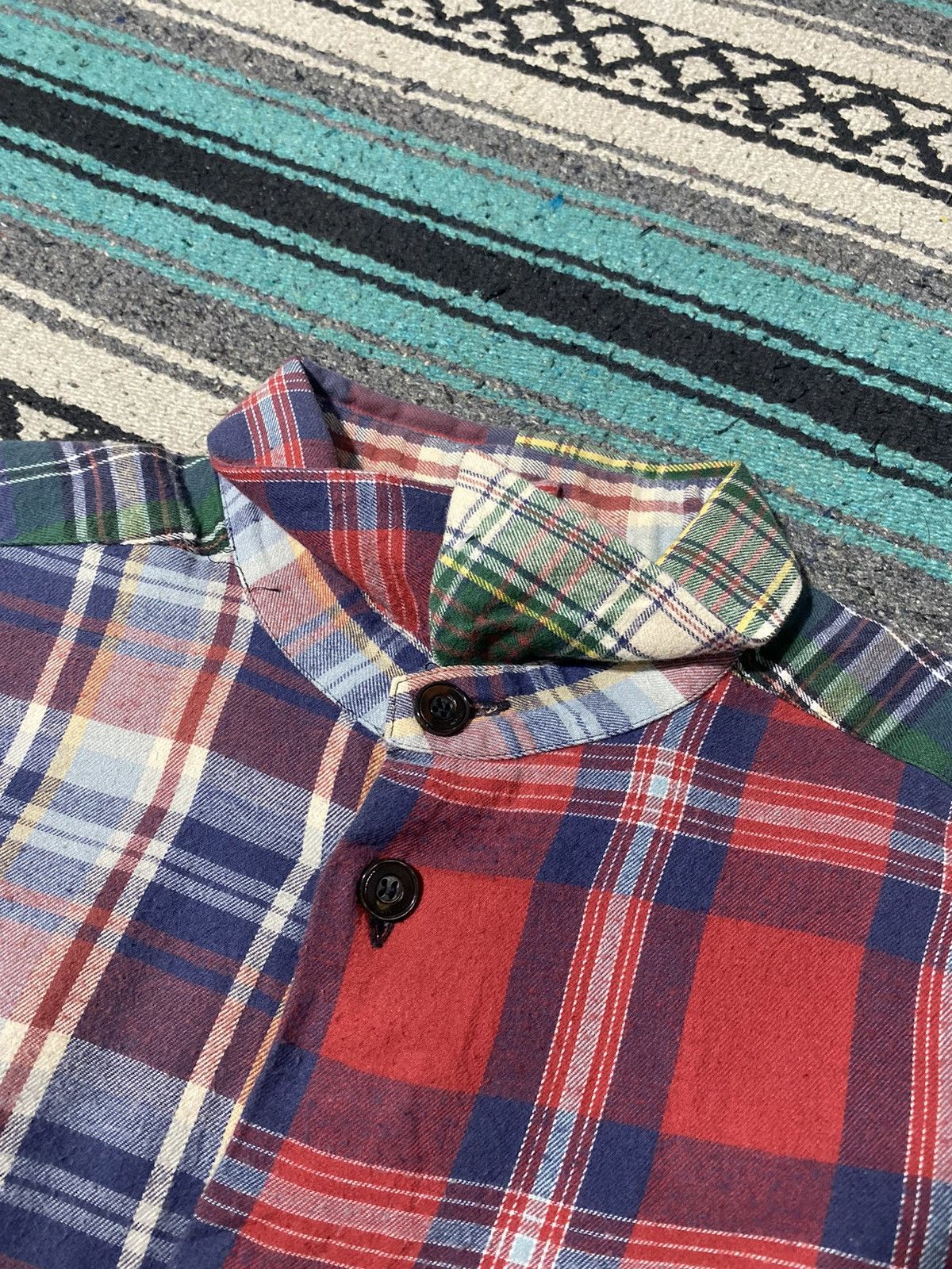 Dolce & Gabbana Dolce & Gabbana Reconstructed Flannel Knit Sleeve Shirt Size US XL / EU 56 / 4 - 2 Thumbnail