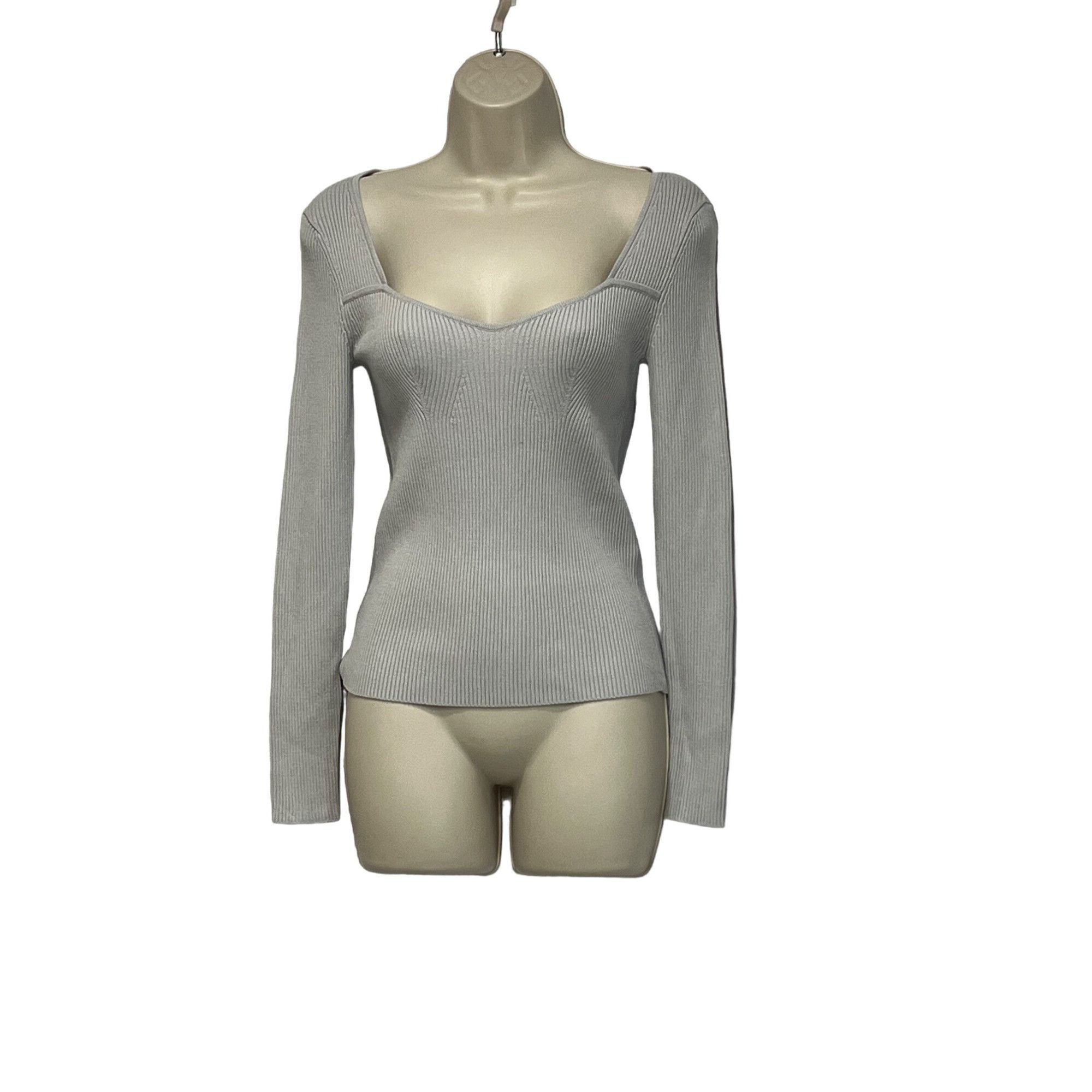 Other Open Edit women’s Sweetheart Neckline Ribbed Sweater Top, Gr Size XXS / US 00 / IT 34 - 2 Thumbnail