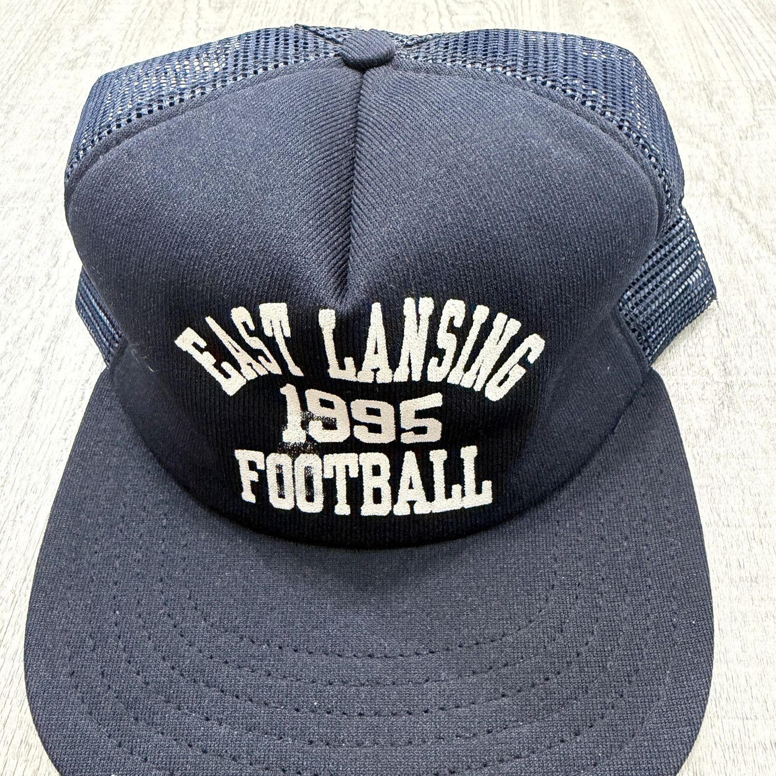 Vintage Vintage East Lansing Football Snapback Hat Blue 1995 Mesh Size ONE SIZE - 2 Thumbnail