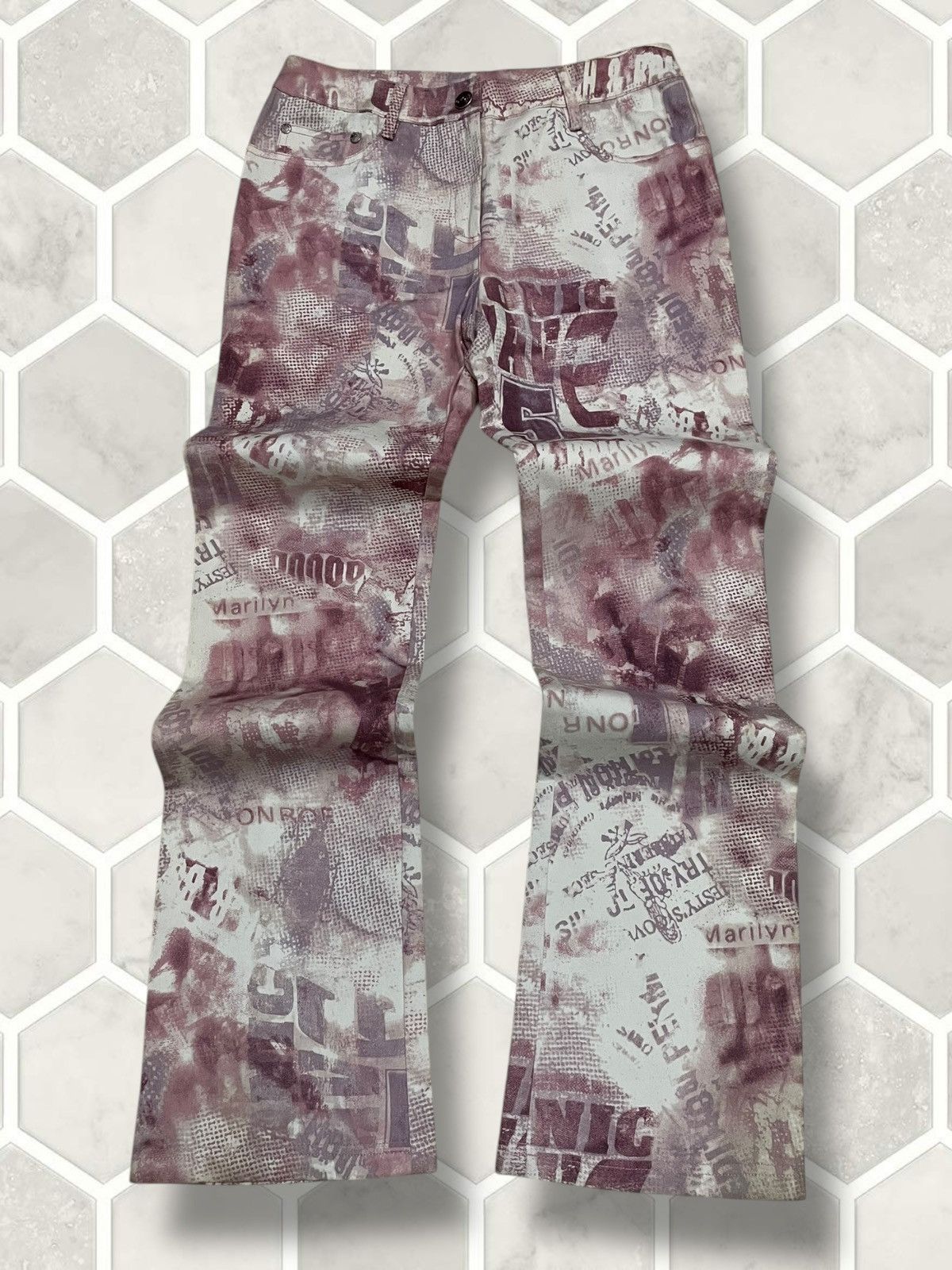 Hysteric Glamour Vintage 1990s Ghole Paris Maryline Monroe Fullprint Pant Size US 26 / EU 42 - 1 Thumbnail