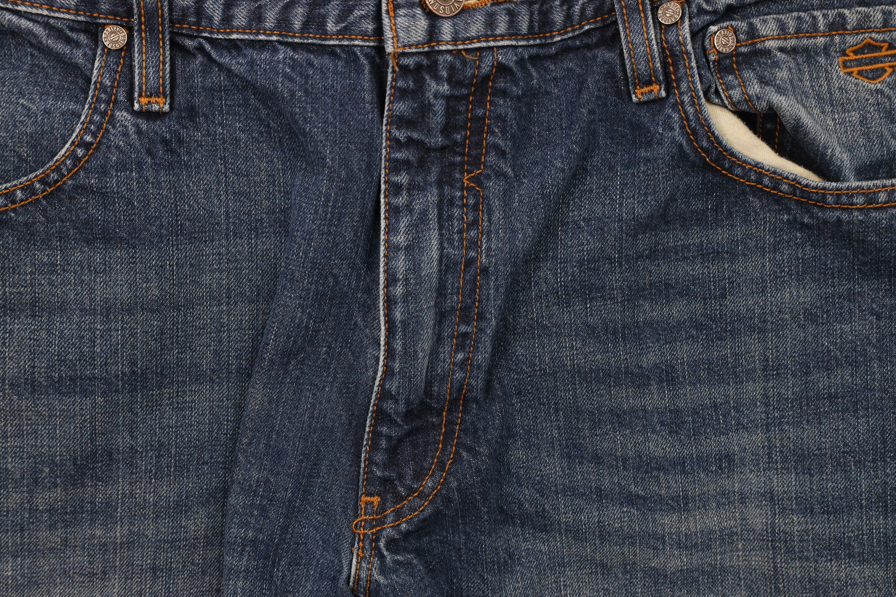 Harley Davidson × Vintage Vintage Harley Davidson Spell Motorcycle Denim Jeans Blue Size US 38 / EU 54 - 6 Thumbnail