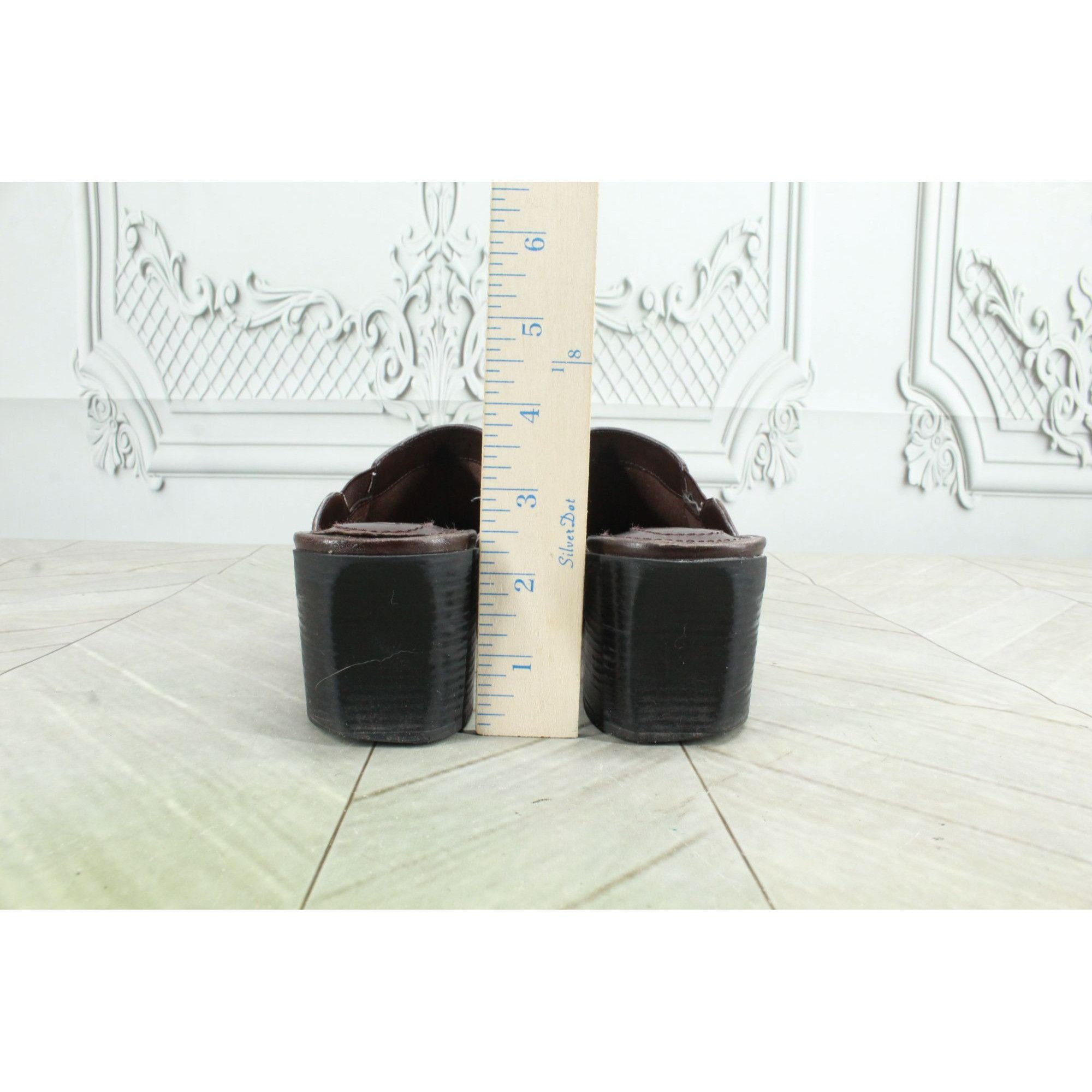 Clarks × Leather Clarks Women's Side Stretch Heeled Mules Shoes Size US 9 / IT 39 - 6 Thumbnail