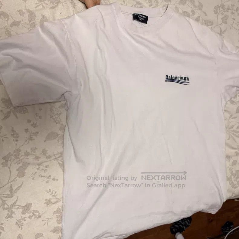 Balenciaga Balenciaga White Coke Embroidered Short Sleeve T-Shirt Size US S / EU 44-46 / 1 - 1 Thumbnail
