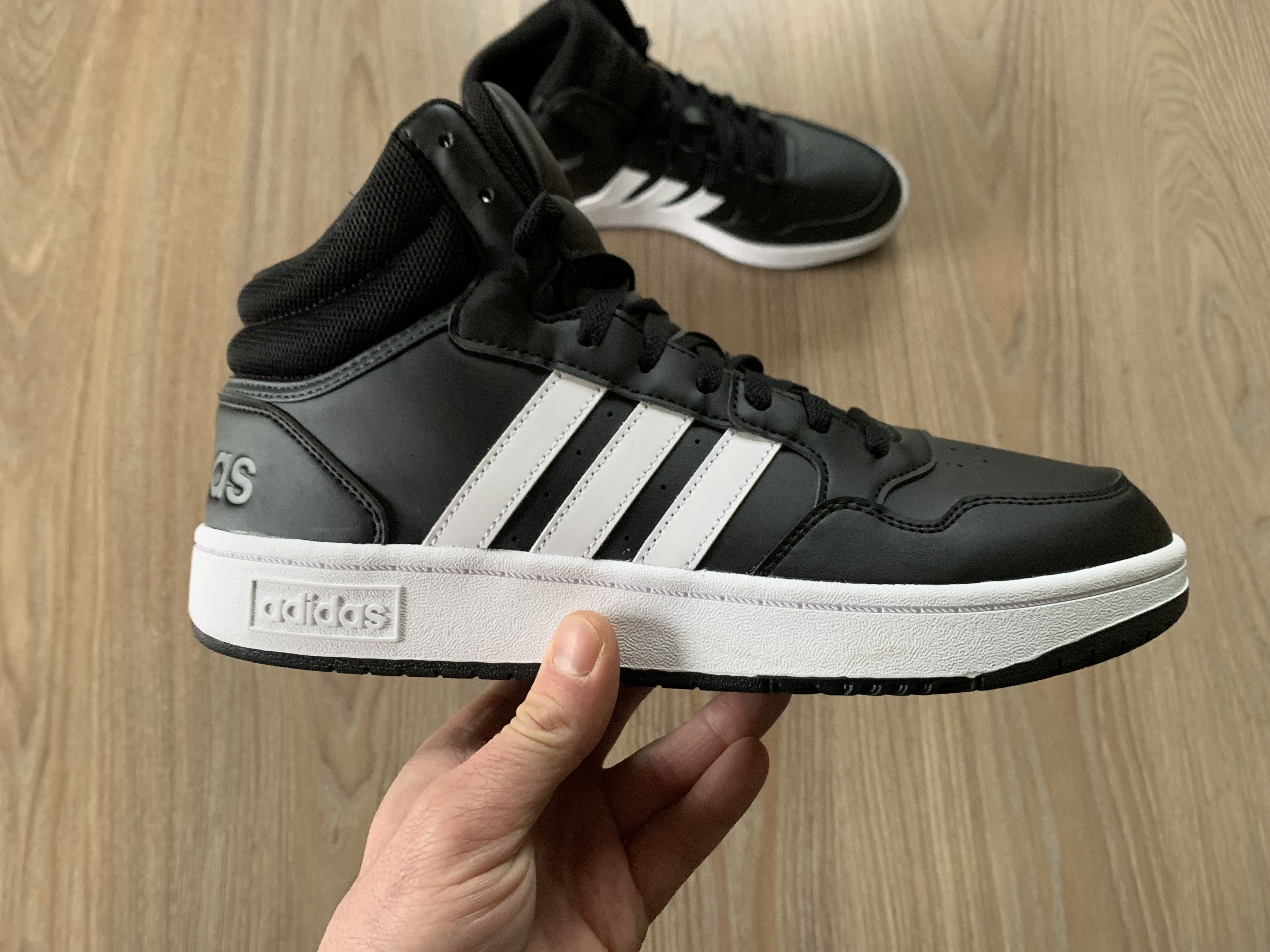 Adidas Adidas Hoops 3.0 Mid Black Sneakers Size US 10.5 / EU 43-44 - 4 Thumbnail