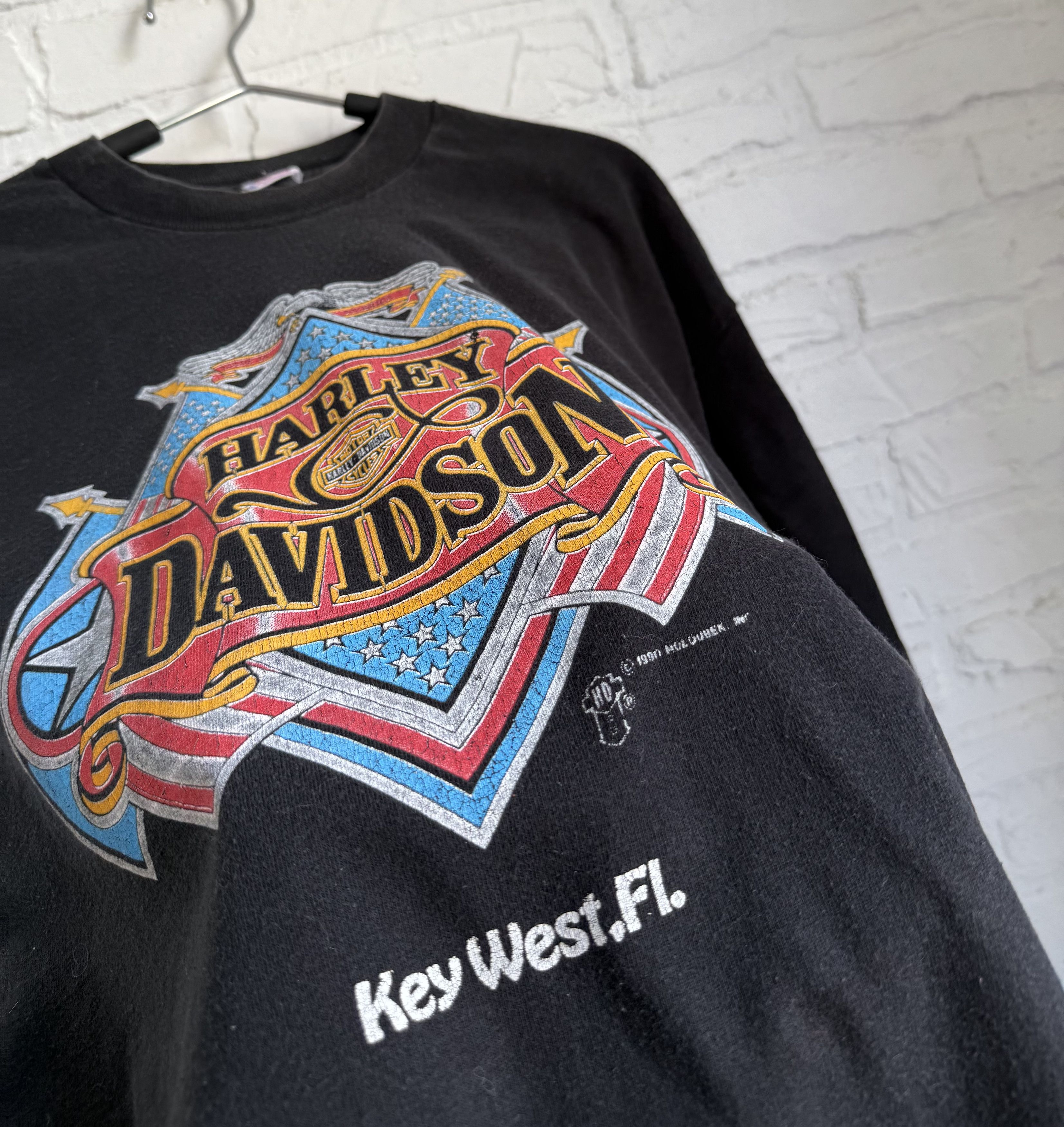 Harley Davidson Vintage 90s 1990 Harley Davidson Holoubek t-shirt Size US XXL / EU 58 / 5 - 5 Thumbnail