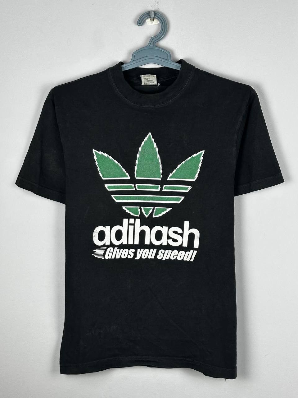 Vintage 00s Vintage Adihash Gives You Speed Weed Humor T-Shirt Size US M / EU 48-50 / 2 - 1 Thumbnail