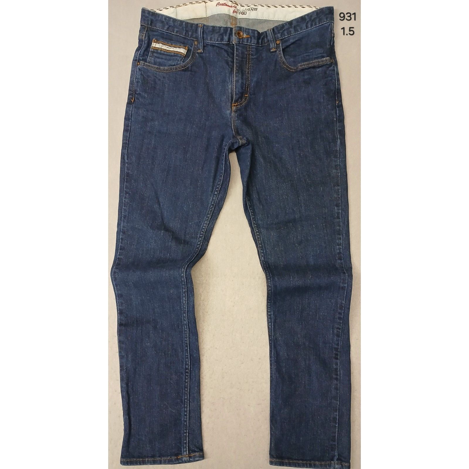 Vans Vans (36x30) Men's Straight Leg Blue Denim Jeans Size US 36 / EU 52 - 1 Thumbnail