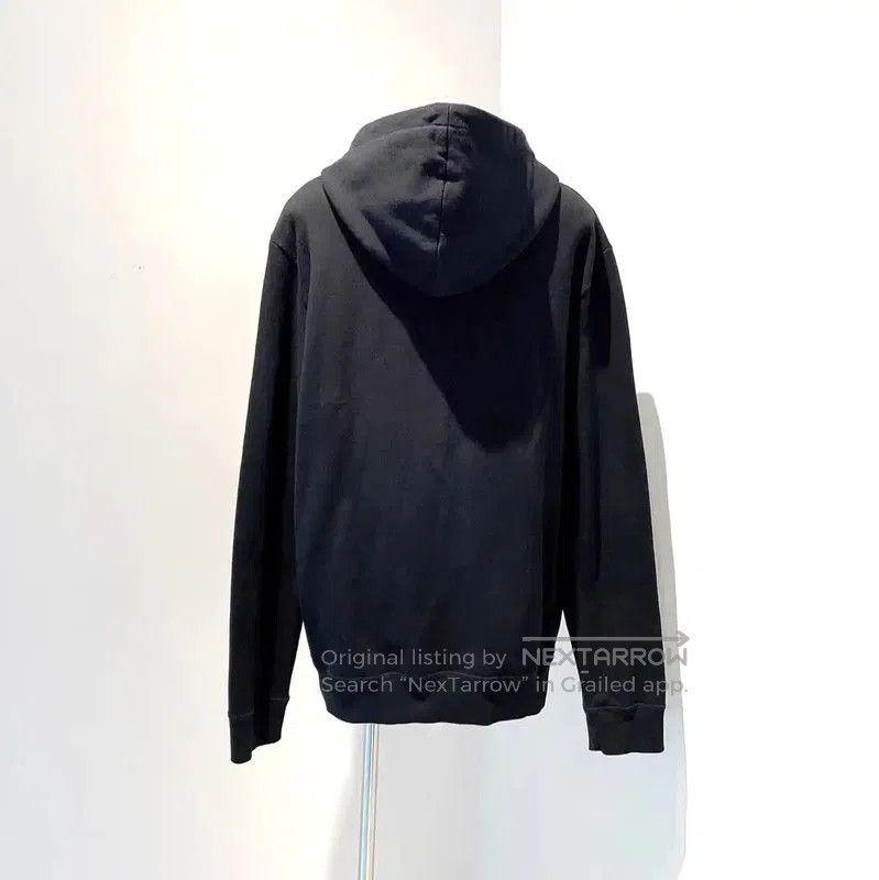 YSL Black Cotton Long Sleeve Hoodie .
