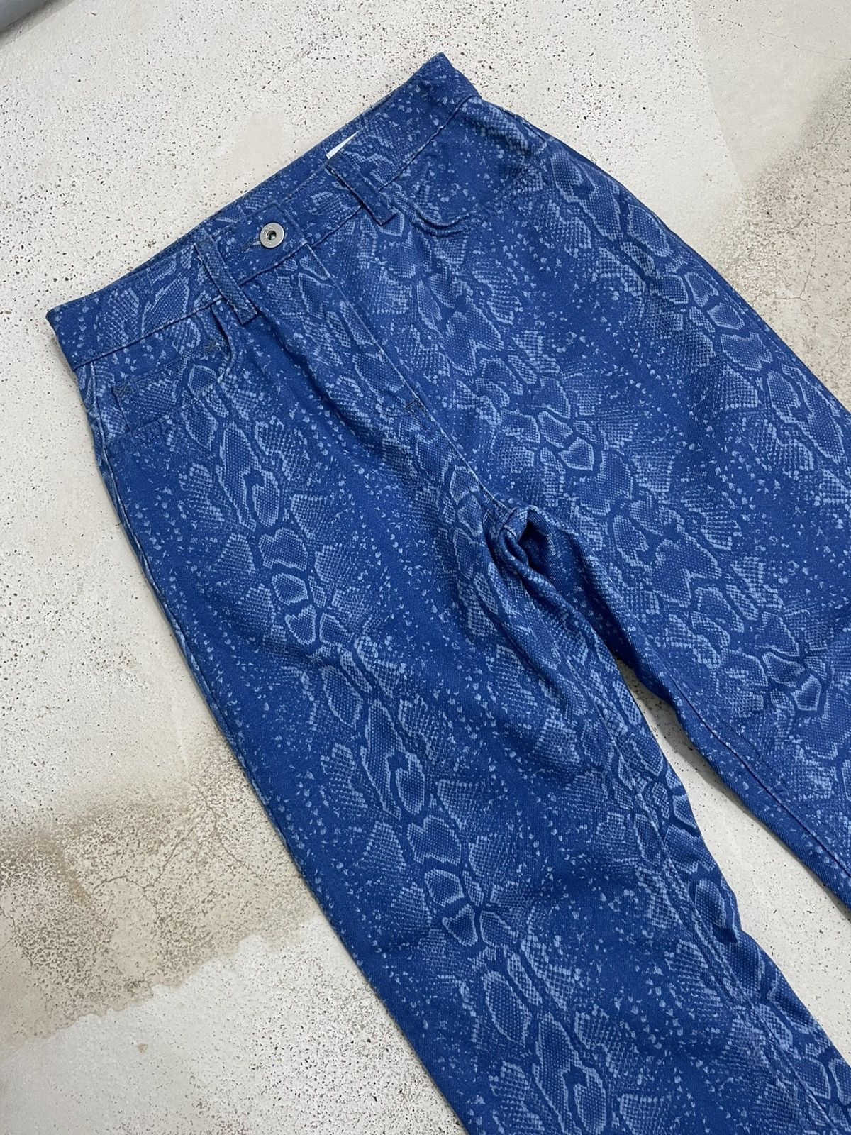 Tornado Mart Collision Denim Snake Skin Flare Pants Japanese Fashion Size US 26 / EU 42 - 3 Thumbnail