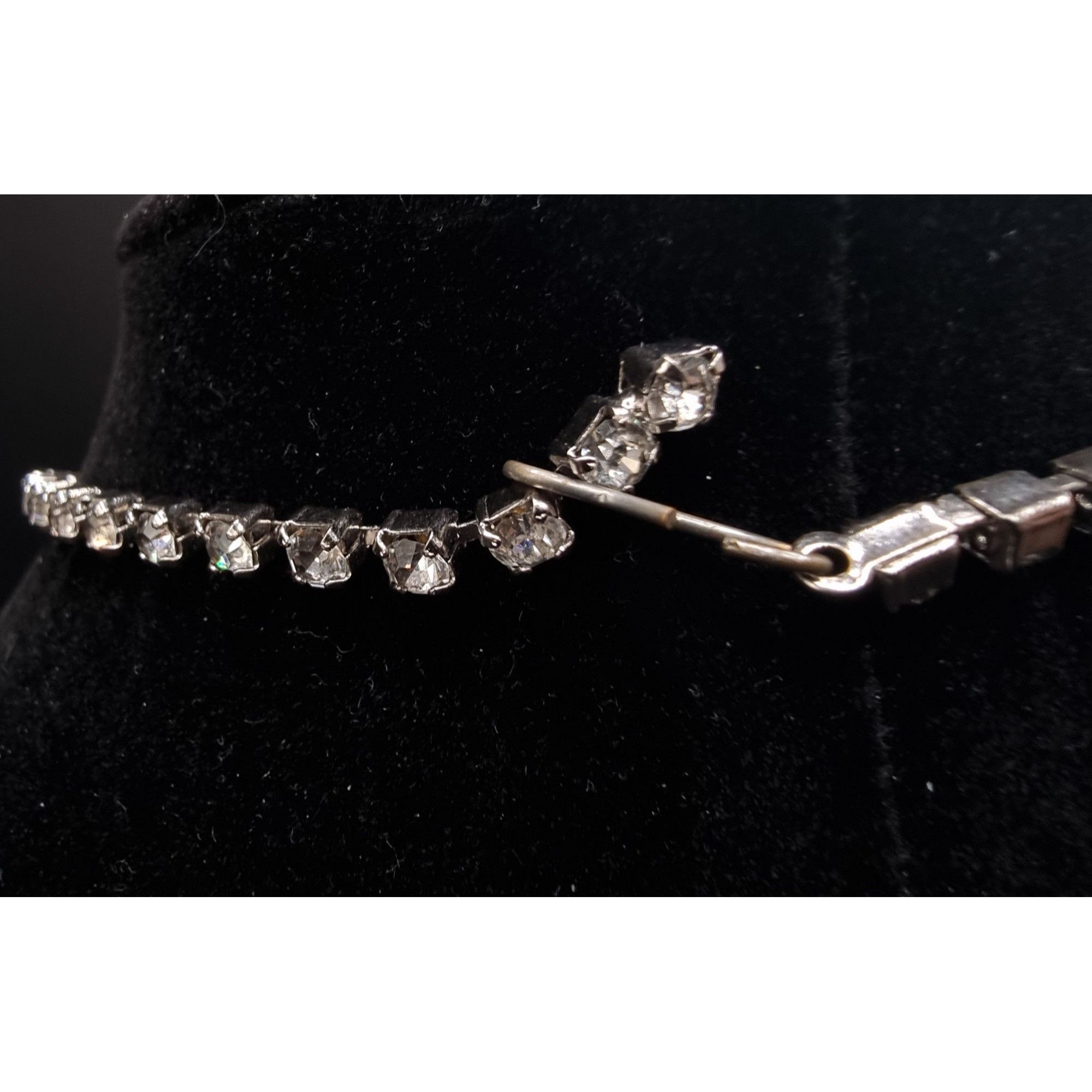 Vintage Vintage 1960s Rhinestone Choker Necklace With Cascading Crys Size ONE SIZE - 5 Thumbnail