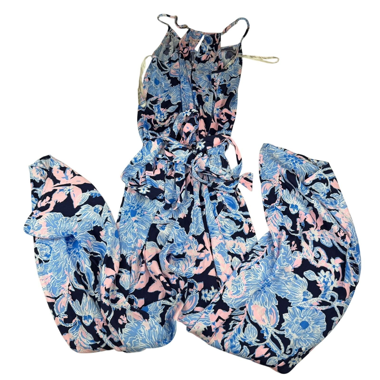 Lilly Pulitzer Lilly Pulitzer Dusk Floral Jumpsuit XS Navy Blue Pink Size 24" / US 00 / IT 34 - 1 Thumbnail