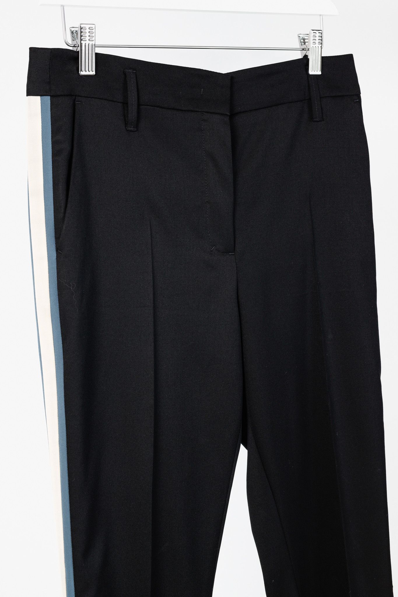 DOROTHEE SCHUMACHER Dorothee Schumacher Wool Cropped Tuxedo-Stripe Trousers Size 31" - 3 Thumbnail