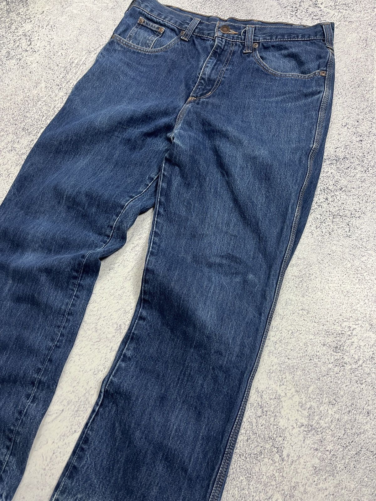 Carhartt × Vintage Carhartt Ranch Jeans Work Pants Faded Blue Denim 33x32 Size US 33 - 14 Thumbnail