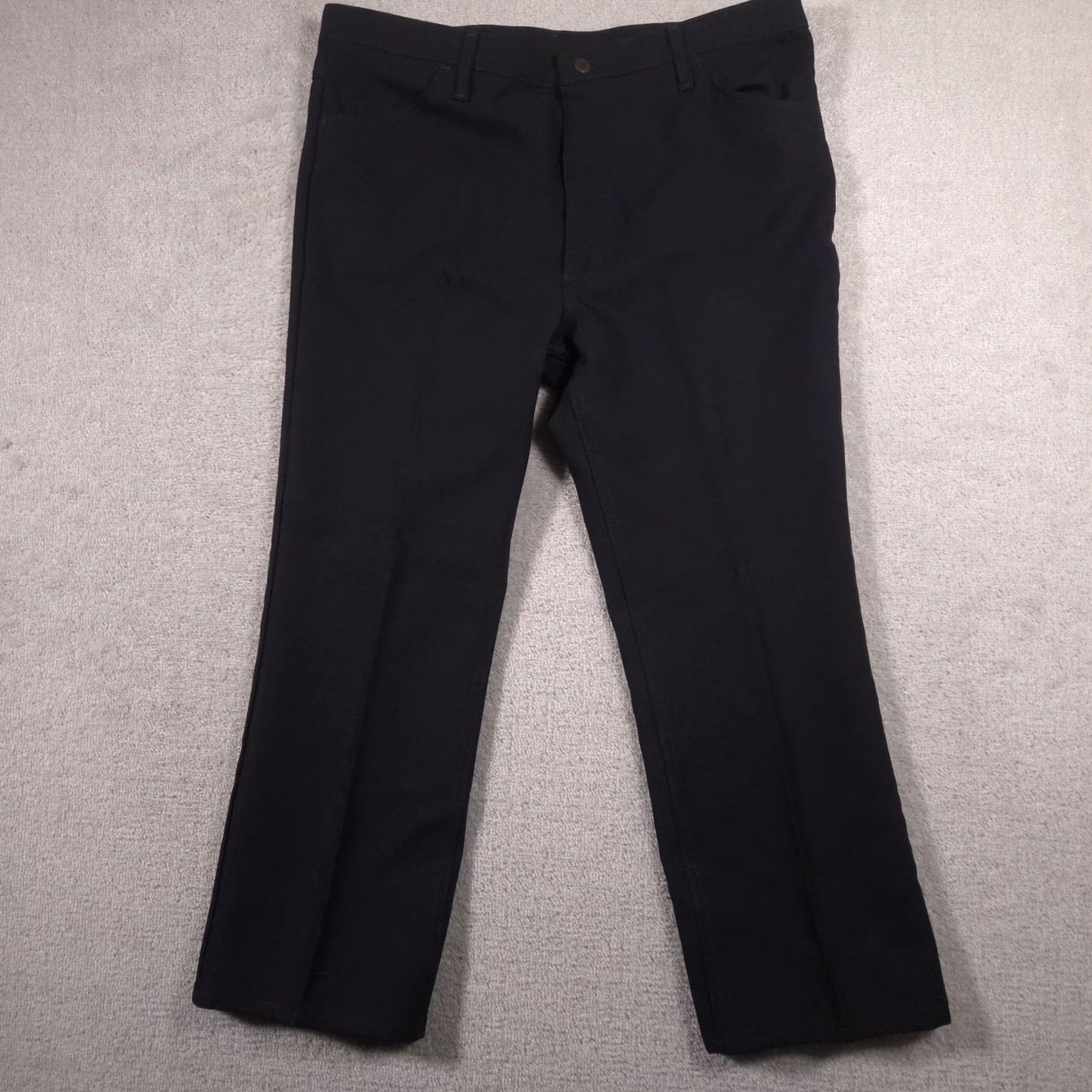 Wrangler Wrangler Pants Mens 42x29 Navy Blue Microfiber Flat Front Straight Leg Casual Size US 42 / EU 58 - 2 Thumbnail
