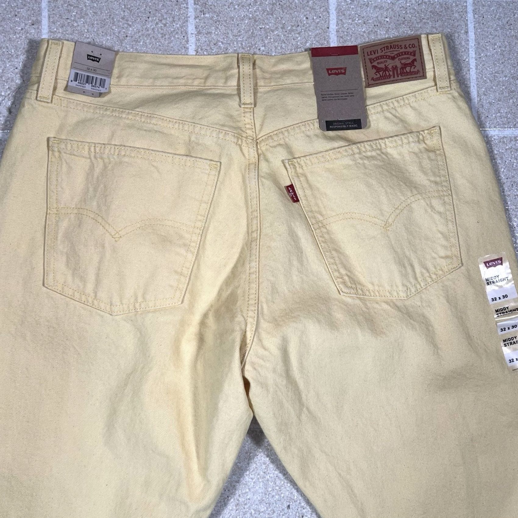 Levi's Levi’s Jeans Yellow Size 29x30 Womens Straight Denim Middy Mid Rise New With Tag Size 29" - 2 Thumbnail