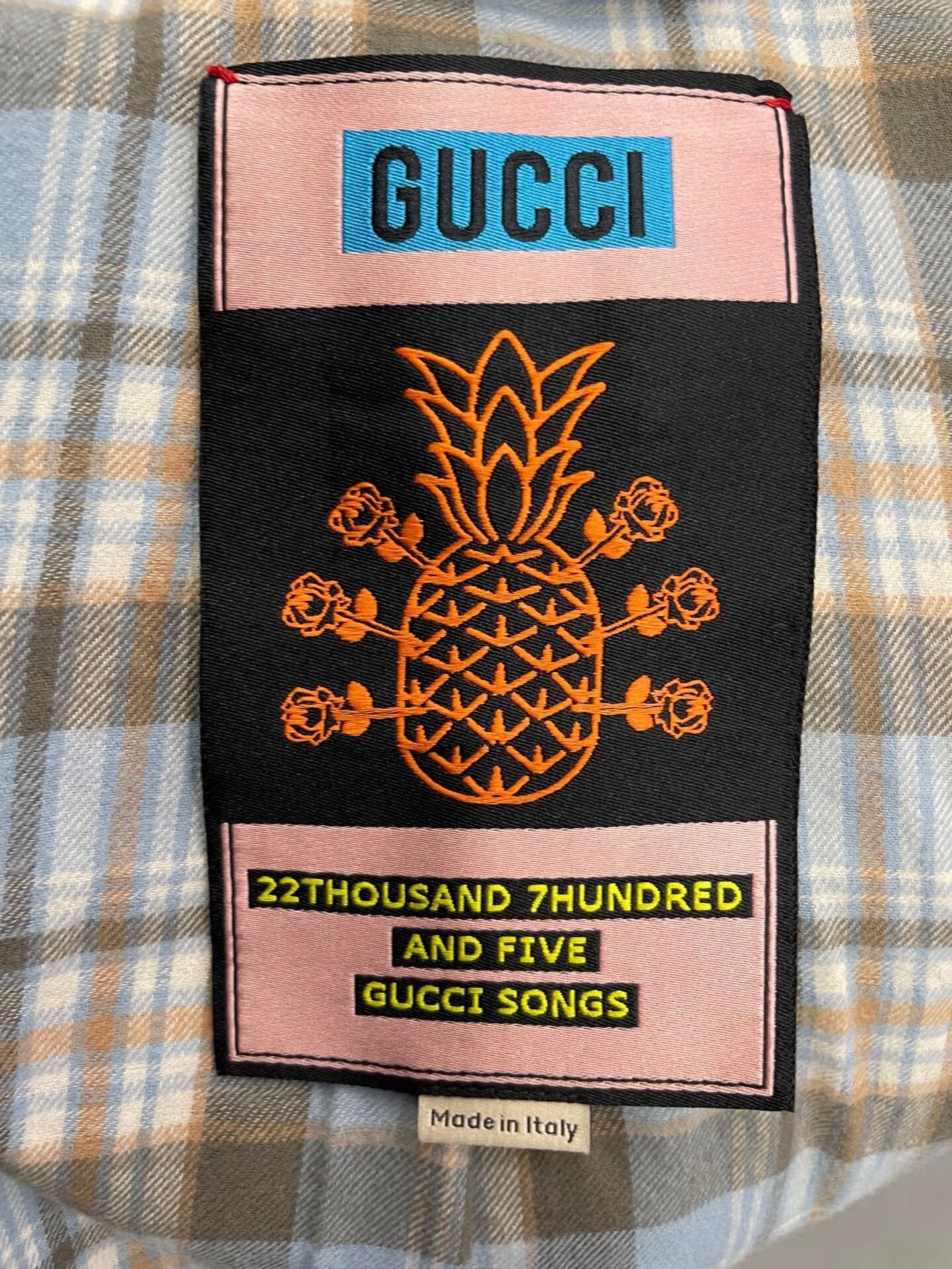 gucci denim double g printed jacket