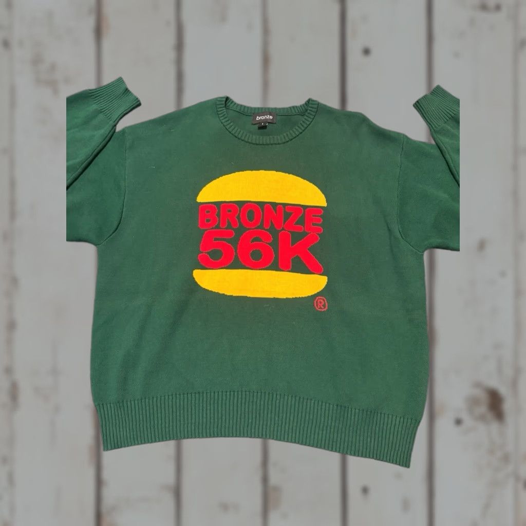 Bronze 56k Bronze 56k Knit Crewneck Jumper Sweater Skateboarding Green Ribbed Graphic Large Knit Crewneck Men Regular L Blue Size US L / EU 52-54 / 3 - 1 Thumbnail