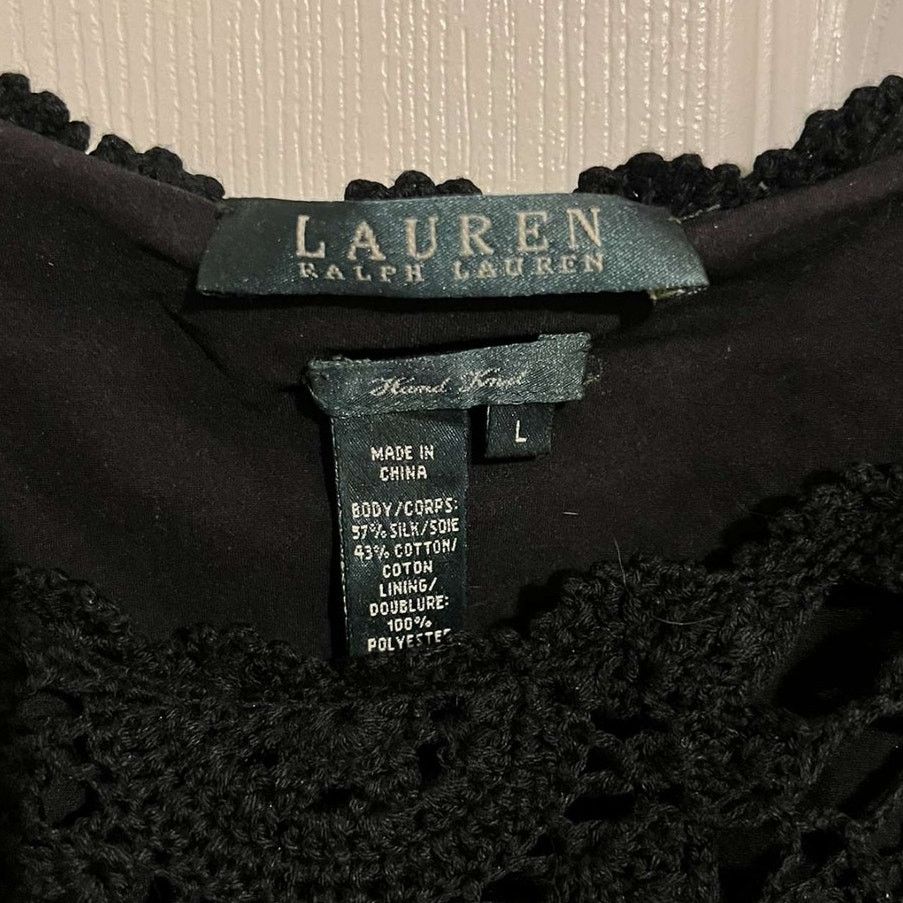 Ralph Lauren Ralph Lauren Women’s Black Hand Knit Silk Blend Tank Top Size L / US 10 / IT 46 - 4 Thumbnail