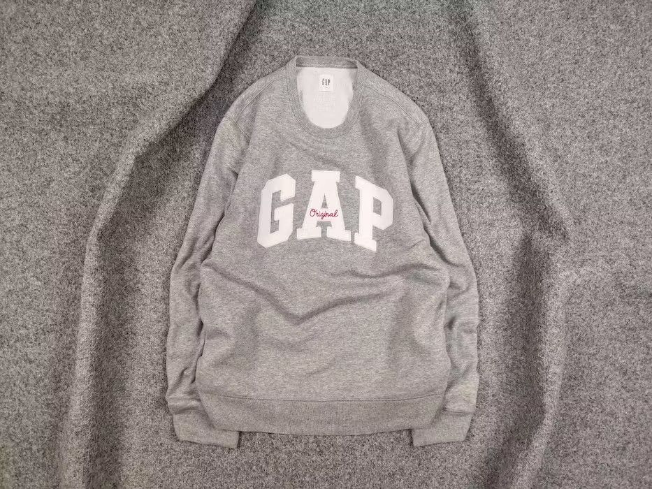 Gap Gap gray embroidered logo Crew Chek Sweatshirt Vintage Style Size US L / EU 52-54 / 3 - 1 Thumbnail