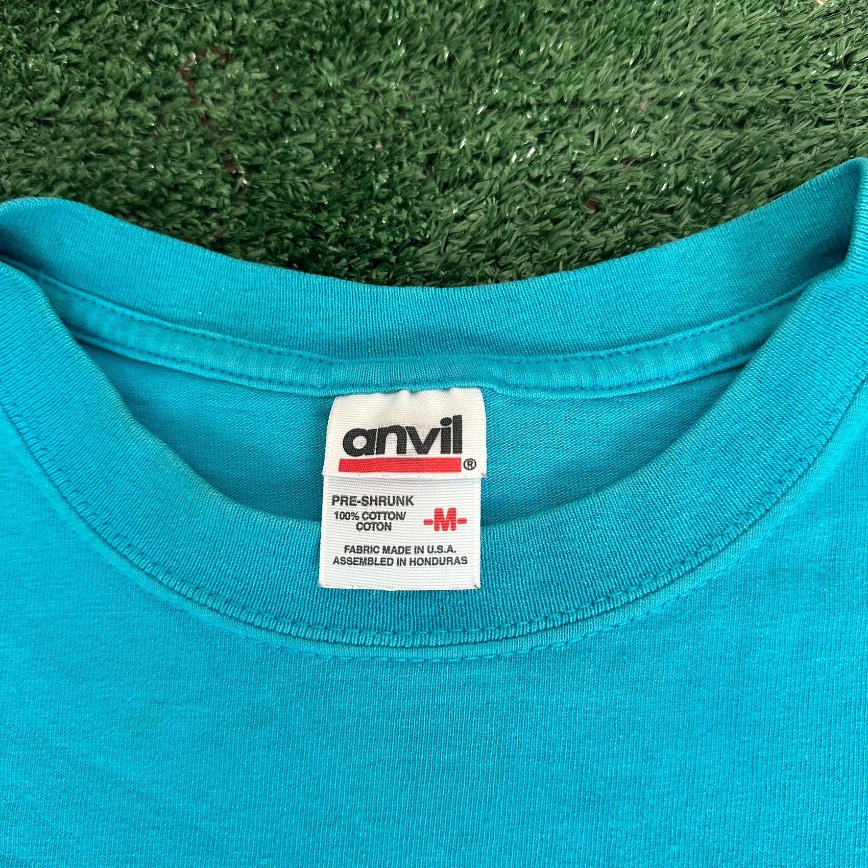 Anvil Vintage Y2K Junk Comic Strip T-Shirt Boxy Blue M Streetwear Size US M / EU 48-50 / 2 - 4 Thumbnail