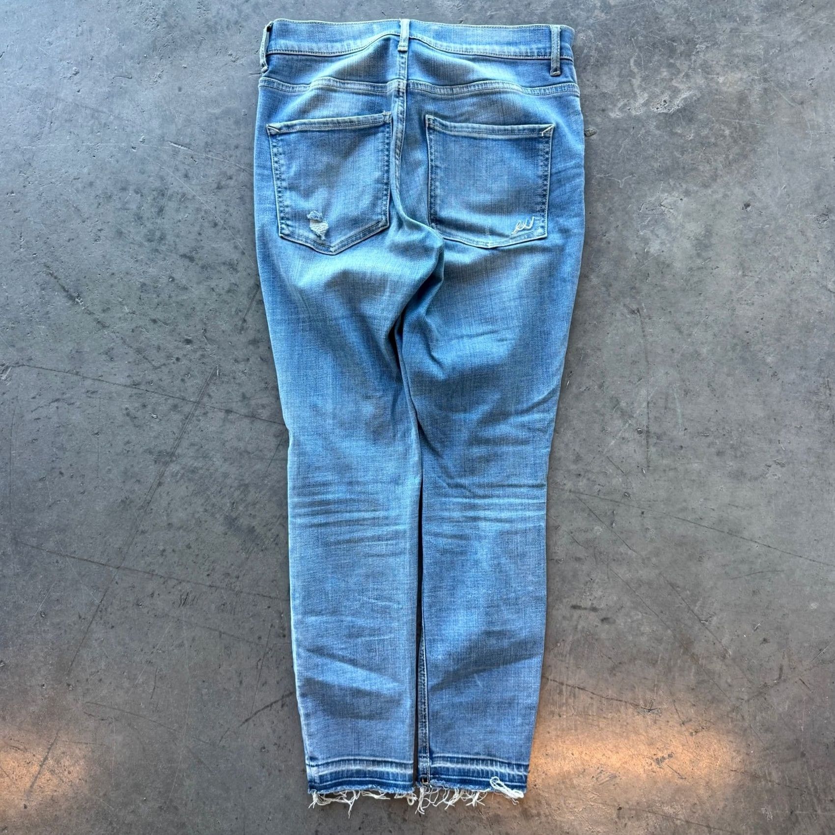 Express VINTAGE Express Denim Performance Crop High Rise Distressed Jeans 6 Women's Blue Jeans 6 Damen Size 28" / US 6 / IT 42 - 2 Thumbnail